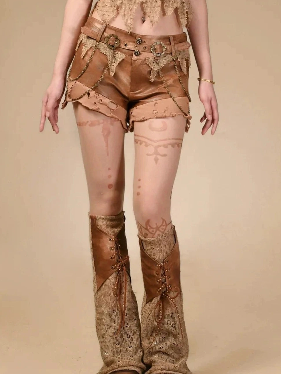 Virtual Orbit Vintage Distressed Knit Leg Warmer