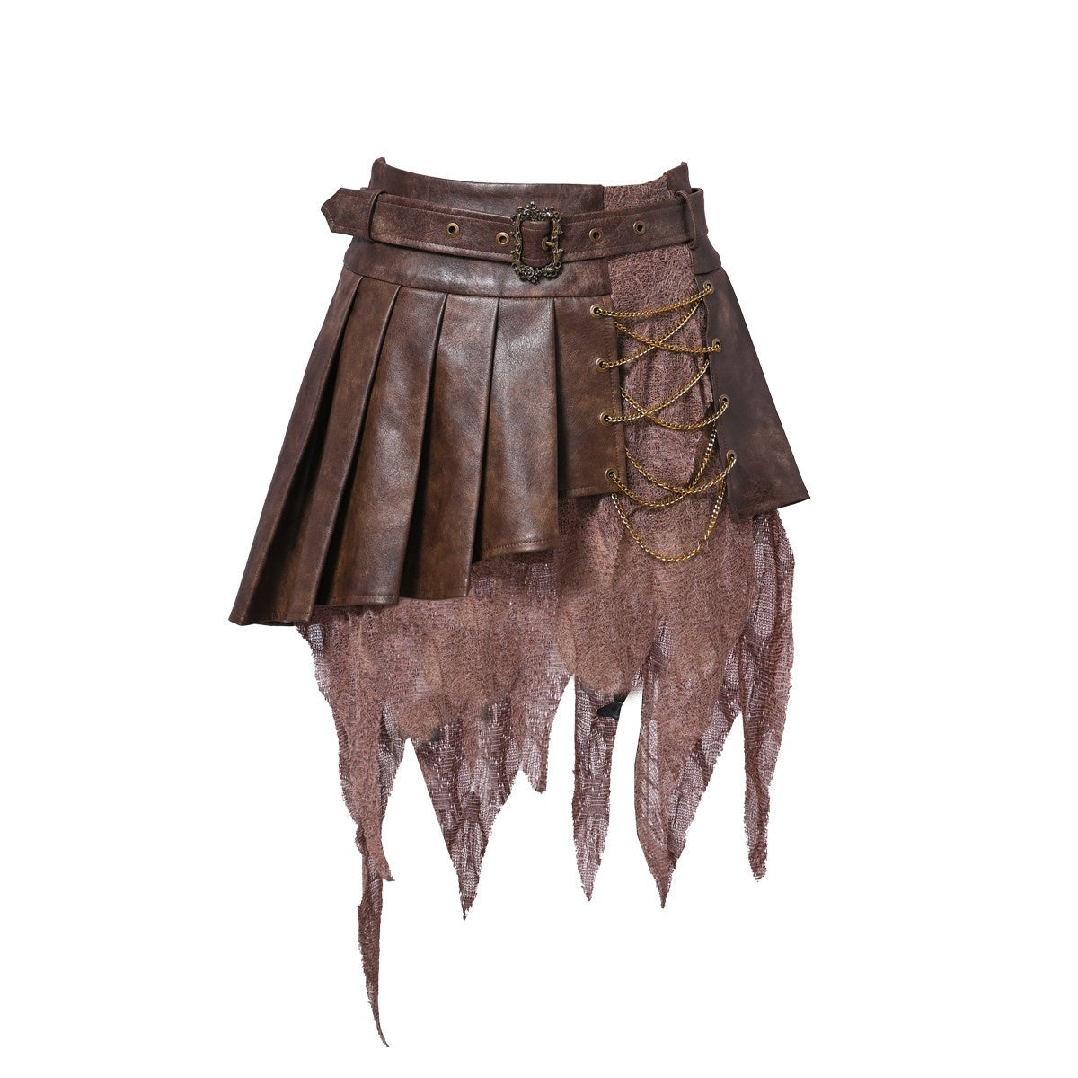 Virtual_Orbit_Vintage_Distressed_Patchwork_Asymmetric_Pleated_Low_Waist_Women&