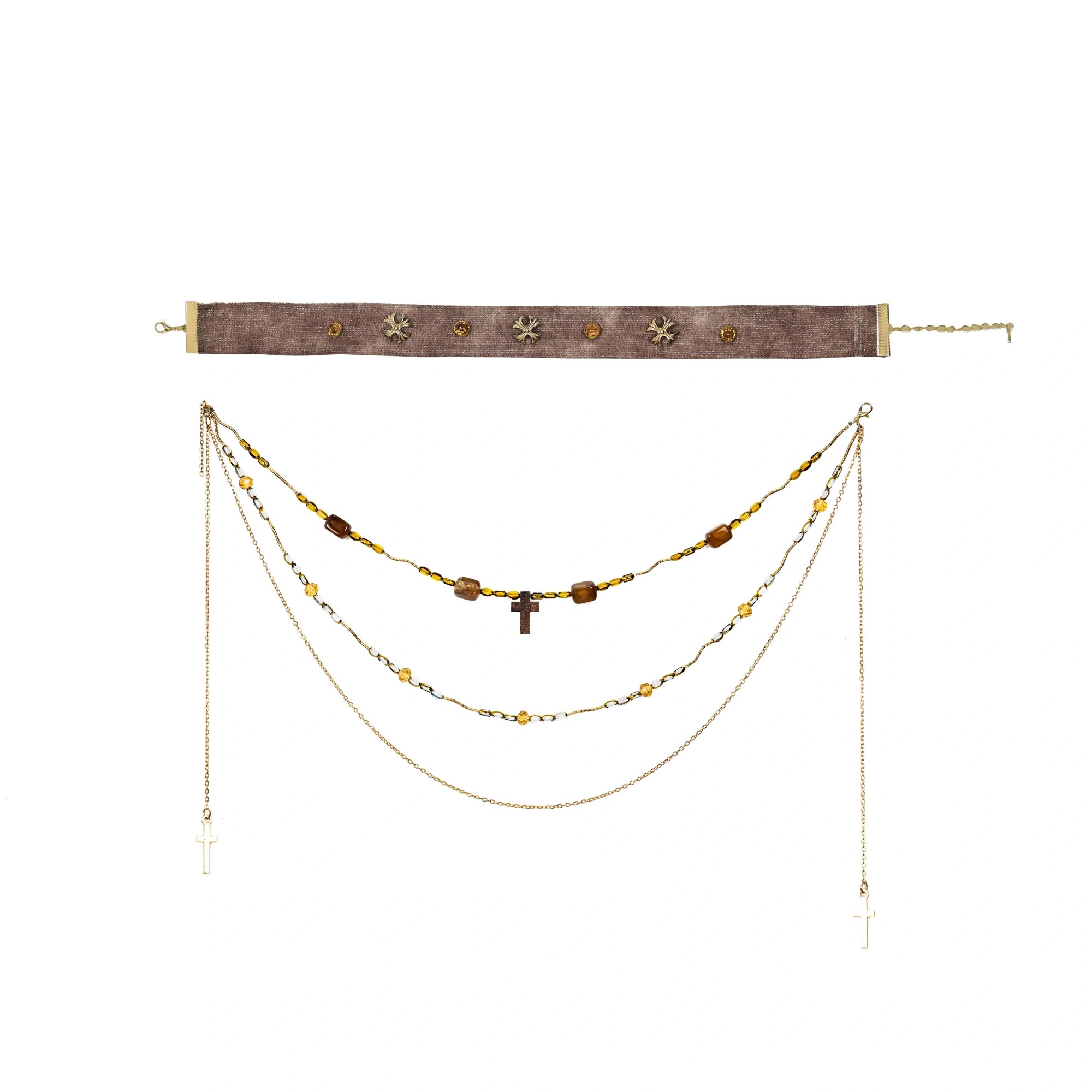 Virtual_Orbit_Vintage_Gilded_Snake_Rivet_Beaded_Choker_Set_MISSTT