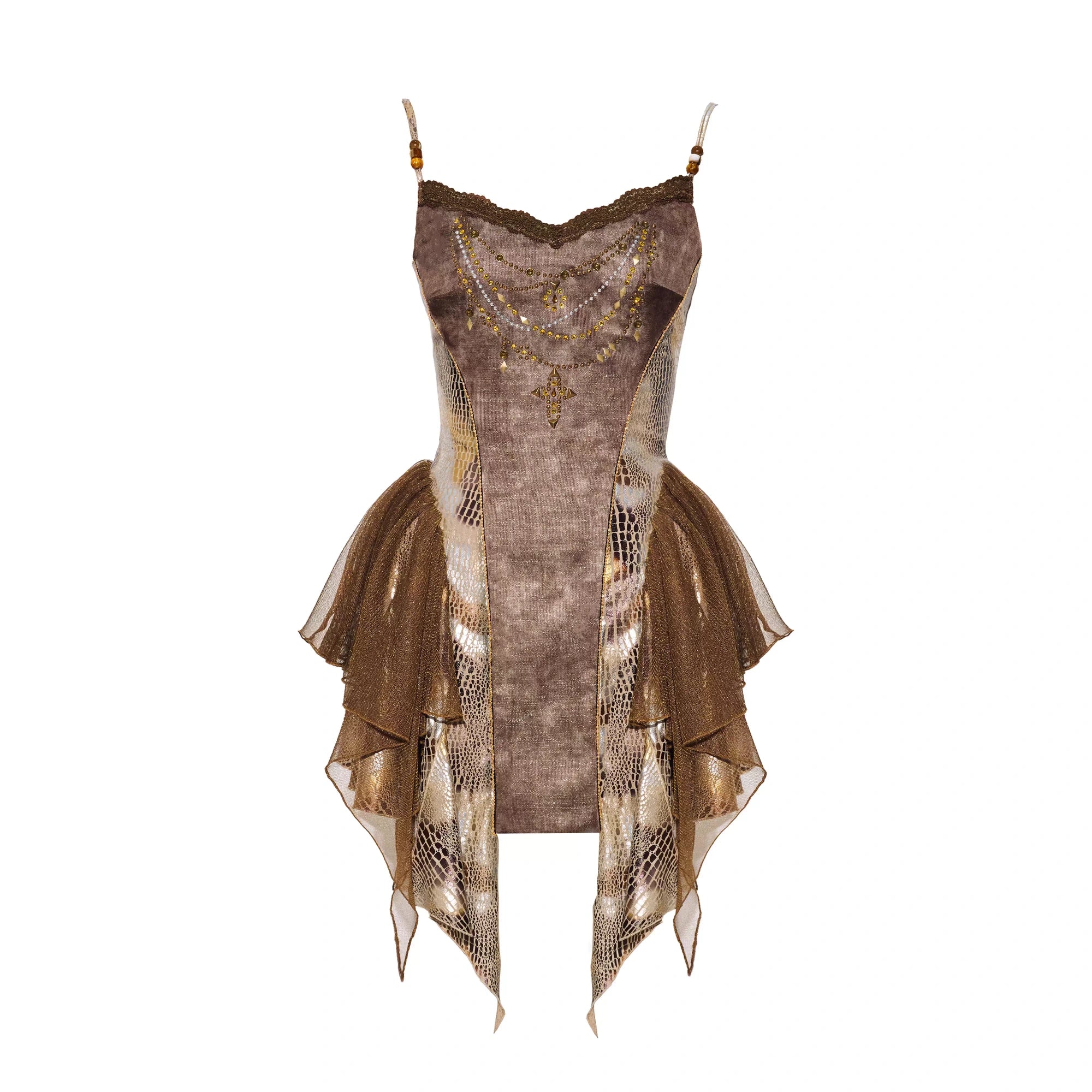 Virtual_Orbit_Vintage_Snake_Print_Ruched_Bustier_Dress_MISSTT