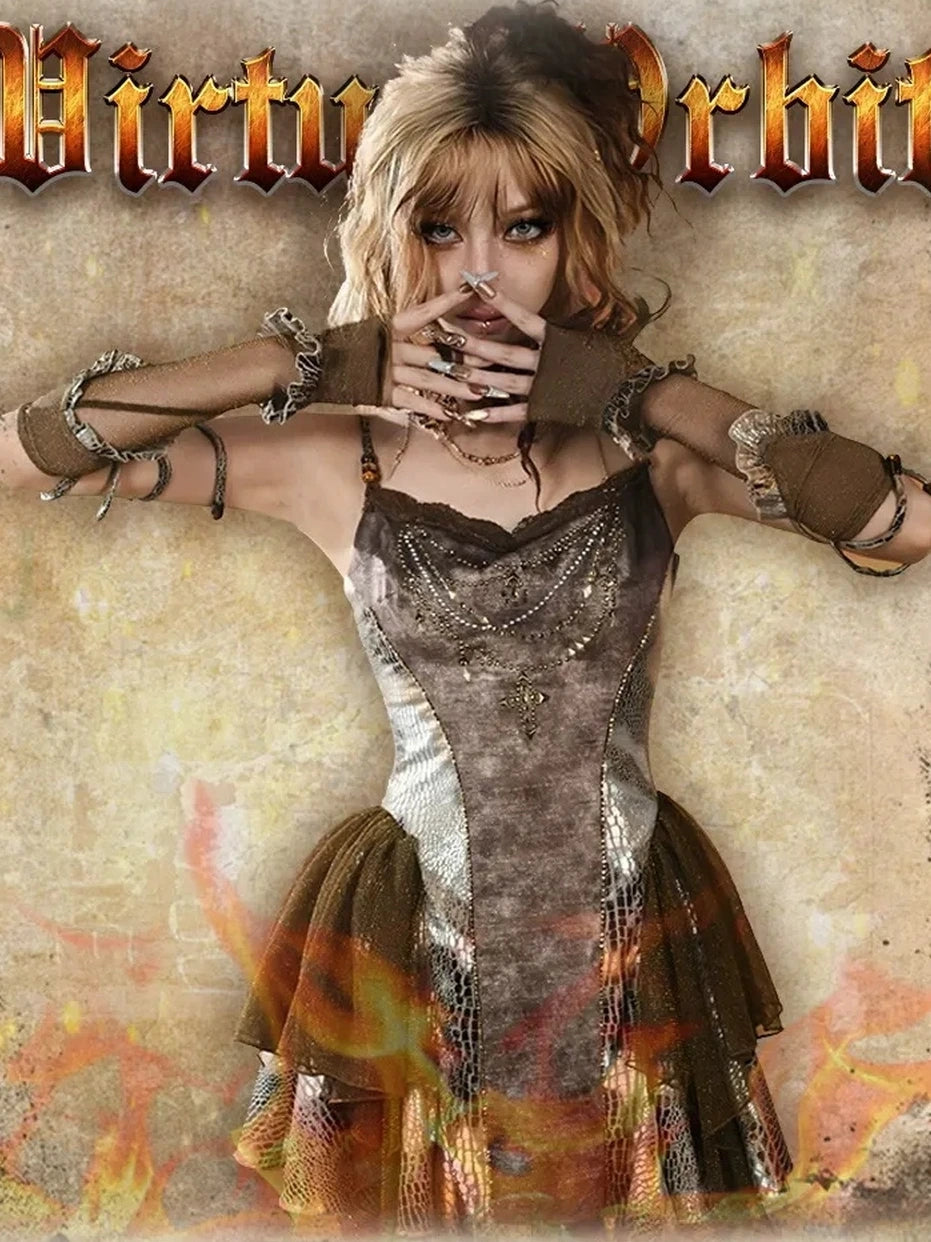 Virtual Orbit Vintage Y2K Snake Print Arm Sleeves Bands