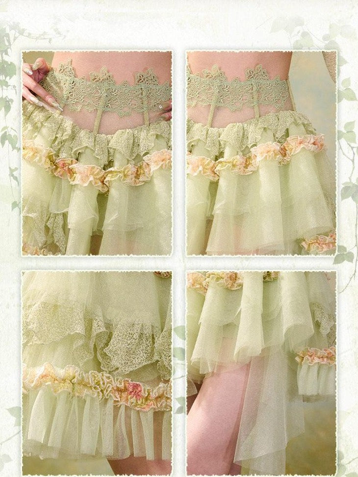 Virtual Orbit Woodland Lace Jacquard Tulle Puff Tassel Women&