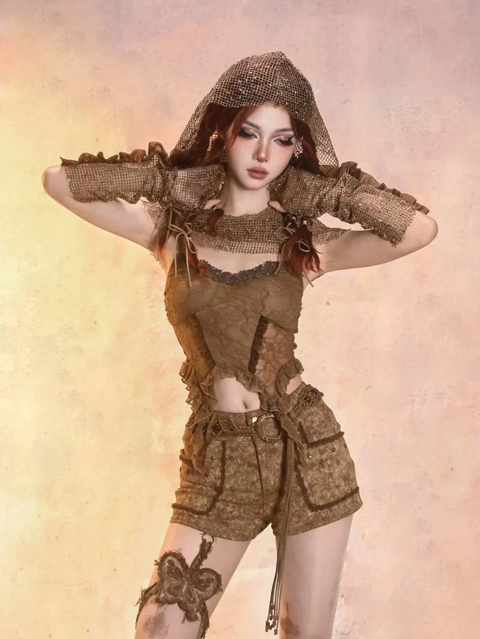 Virtual Orbit Worn Retro Mesh Arm Sleeves