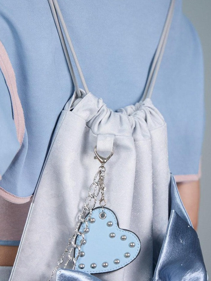 Virtual Orbit Y2k Futuristic Blue Bow Square Double Strap Women&