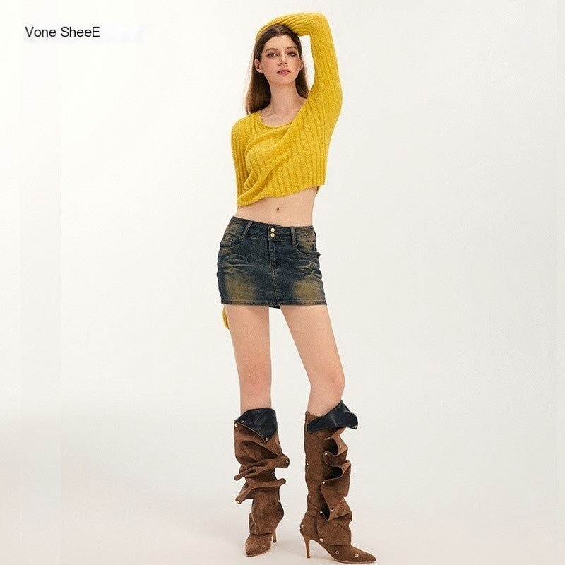Vone_SheeE_American_Retro_U_Neck_Slim_Fit_Long_Sleeve_Pullover_Knit_Women&