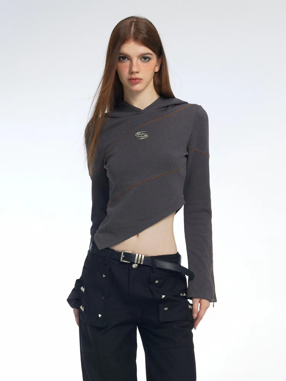 Vone_SheeE_Asymmetric_Split_Zip_Up_Slim_Fit_Women&