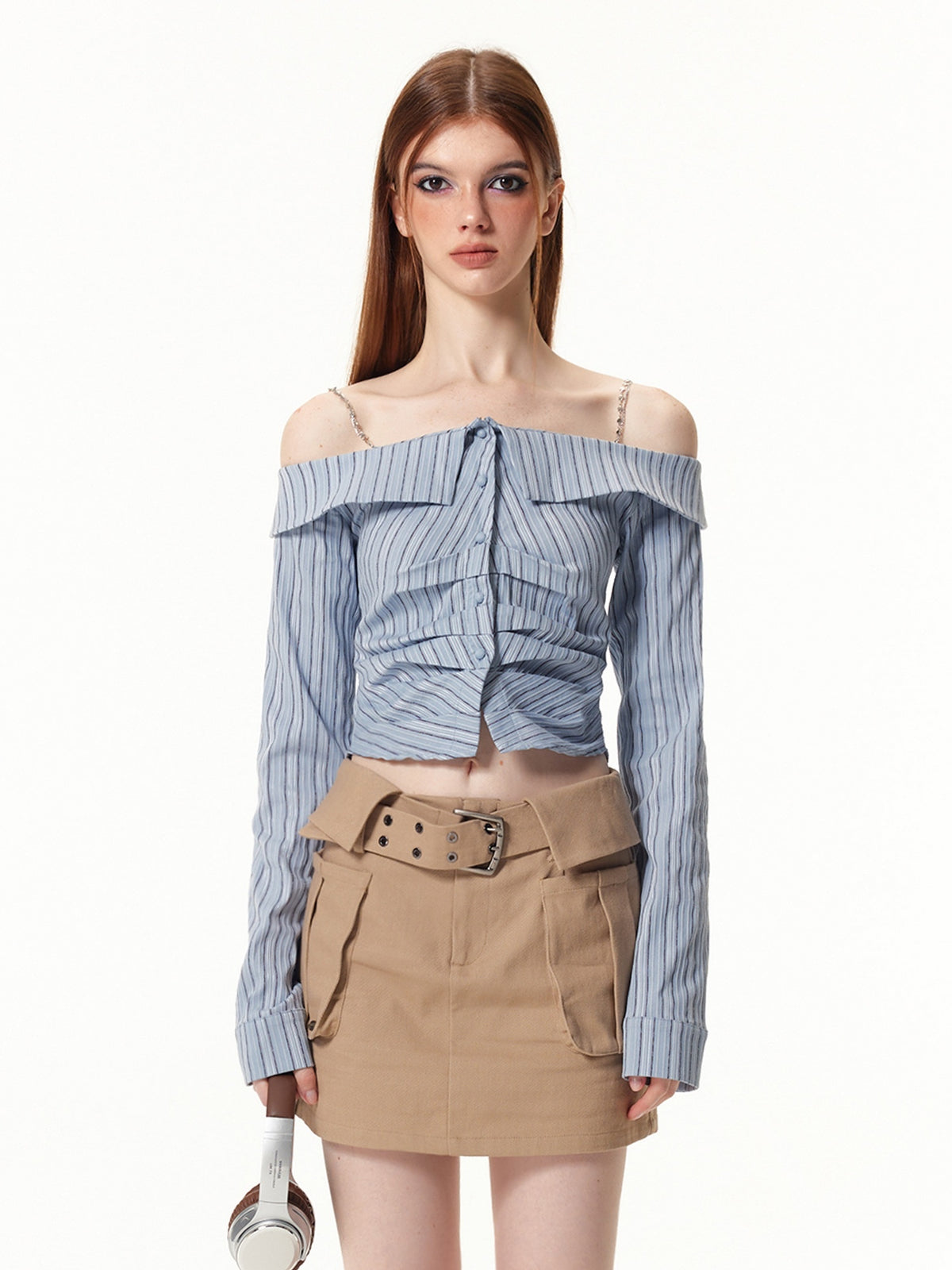 Vone_SheeE_Blue_Striped_Slim_Fit_Long_Sleeve_Women&