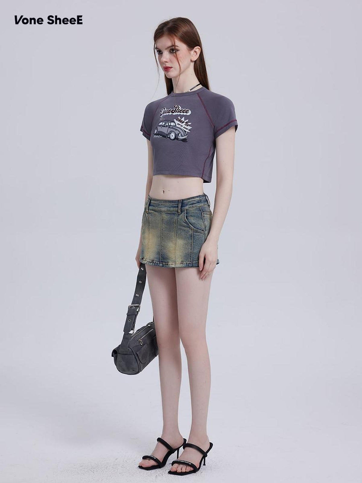 Vone SheeE Colorblock Print Short Sleeve Women&