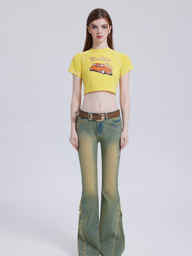 Vone SheeE Colorblock Print Short Sleeve Women&