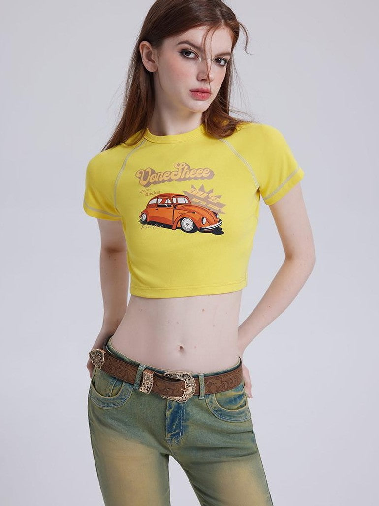 Vone SheeE Colorblock Print Short Sleeve Women&