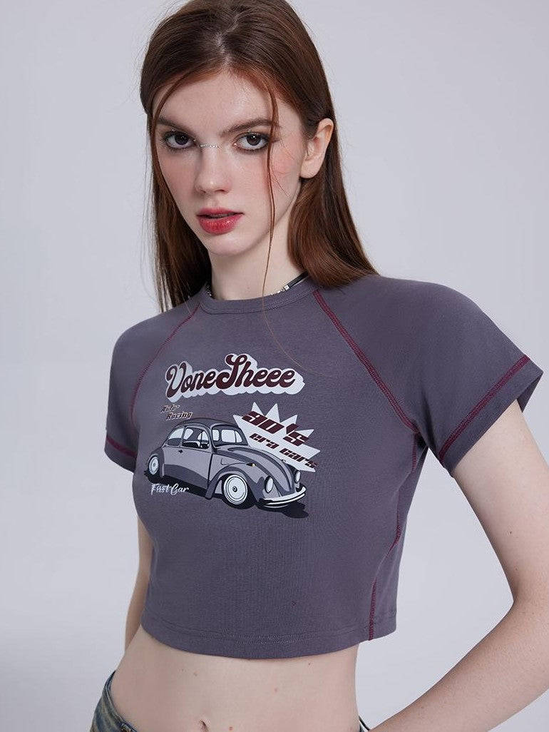 Vone SheeE Colorblock Print Short Sleeve Women&