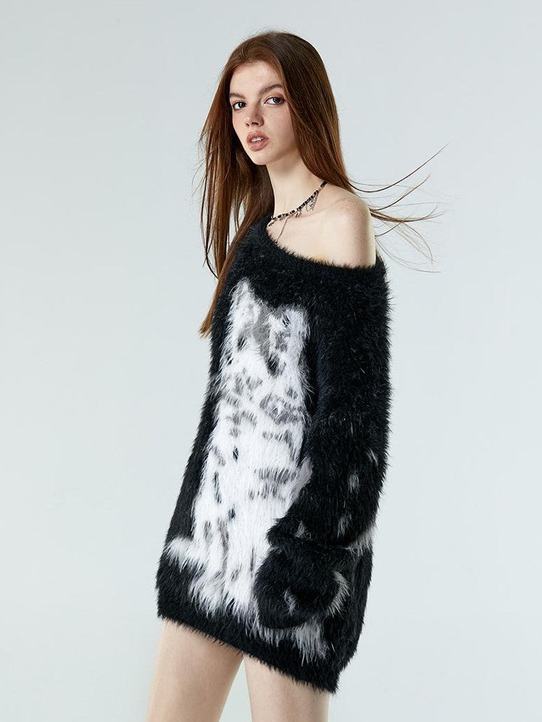 Vone SheeE Cute Cat Animal Print Loose Fit Women&