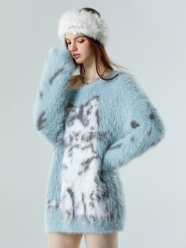 Vone SheeE Cute Cat Animal Print Loose Fit Women&