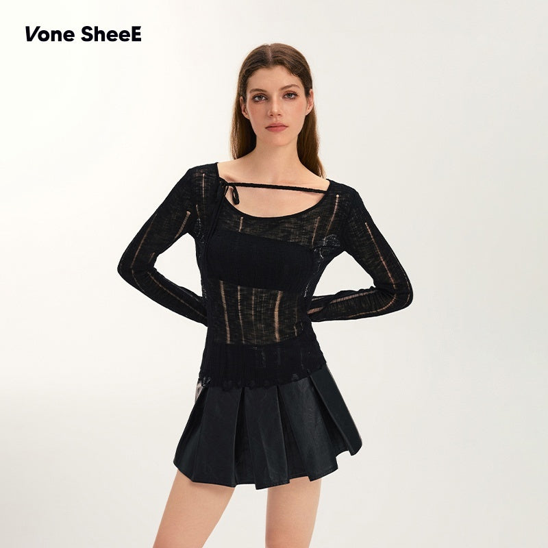 Vone_SheeE_Distressed_Slim_Fit_Sweet_Round_Neck_Women&