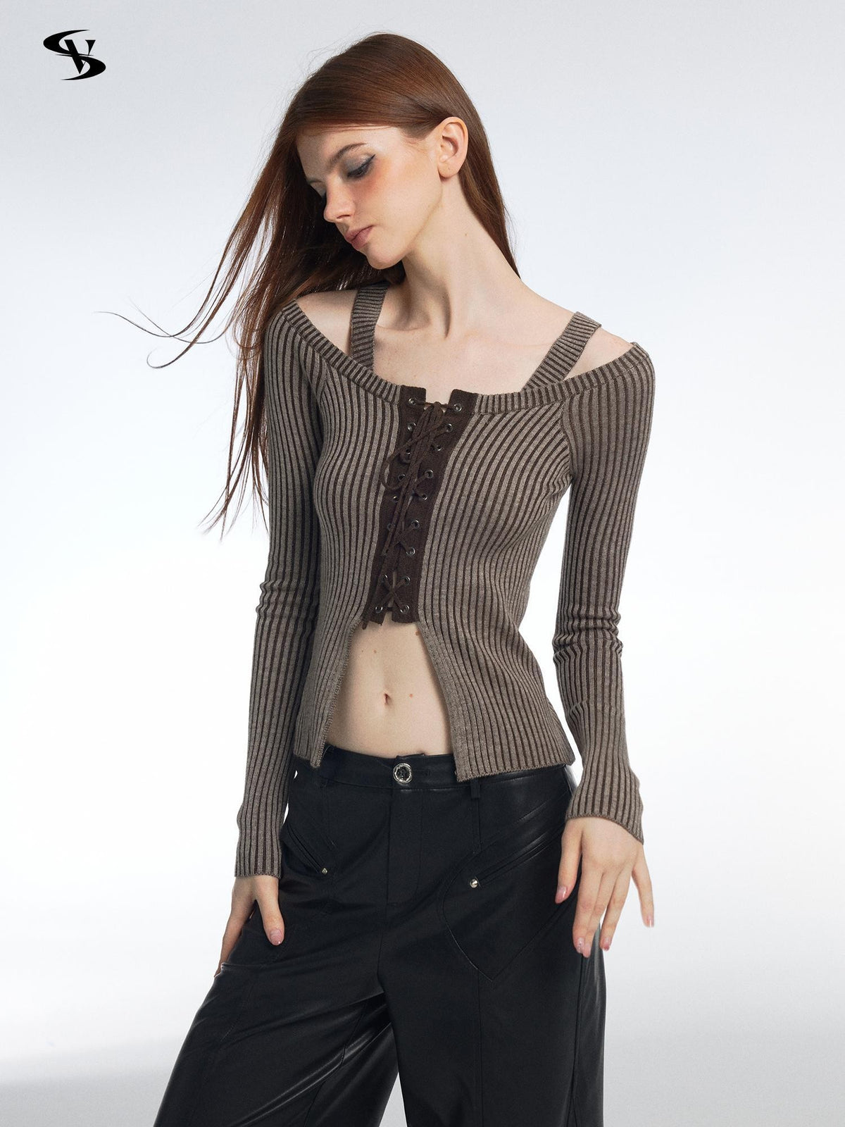 Vone SheeE Drawstring Halter Slim Cropped Women&