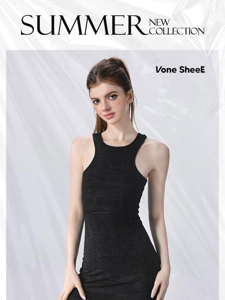 Vone SheeE Sleeveless Embroidered Print Women&
