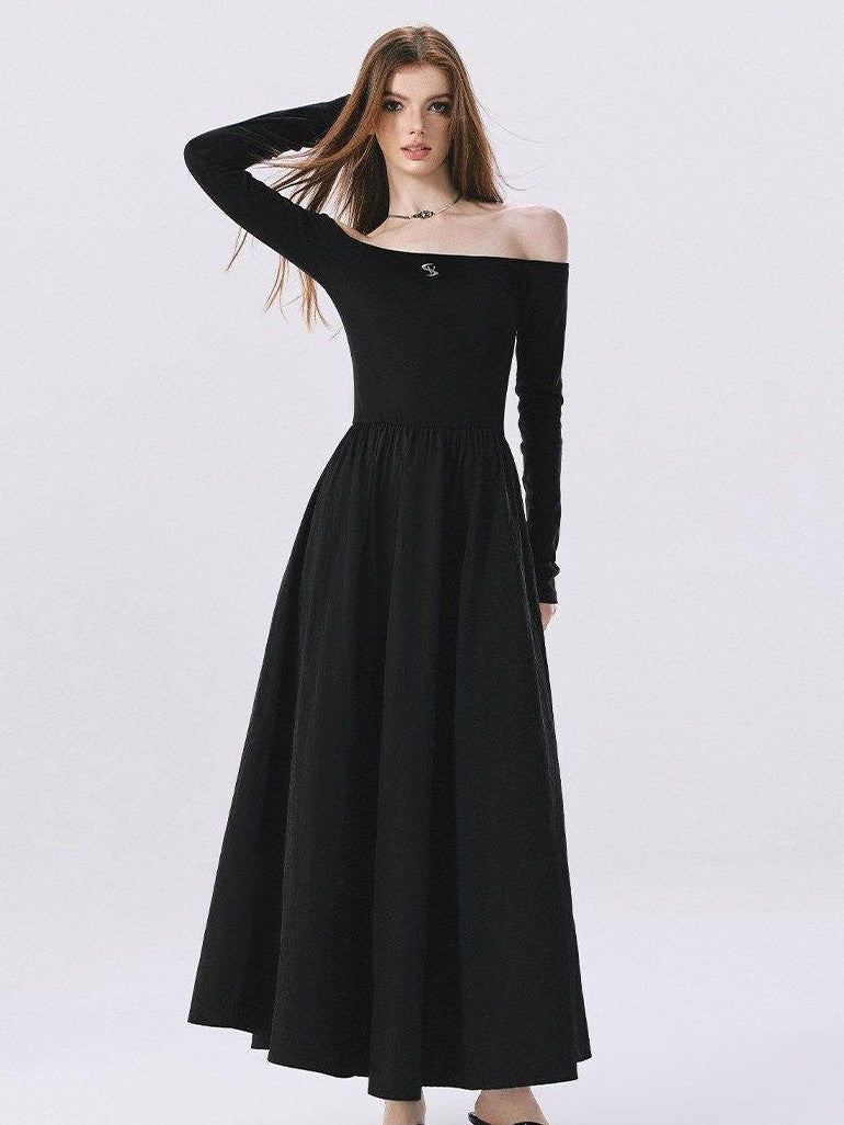 Vone SheeE Slim Fit Off Shoulder Long Sleeve Cotton Women&