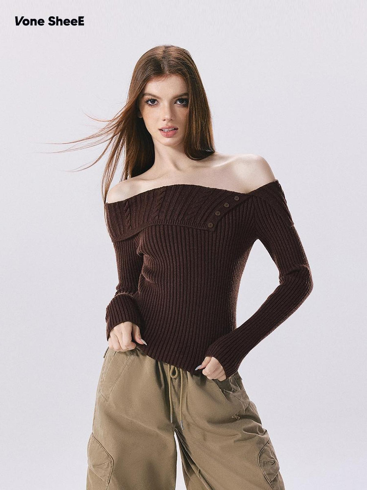 Vone SheeE Slim Fit Sweet Style Long Sleeve Solid Women&