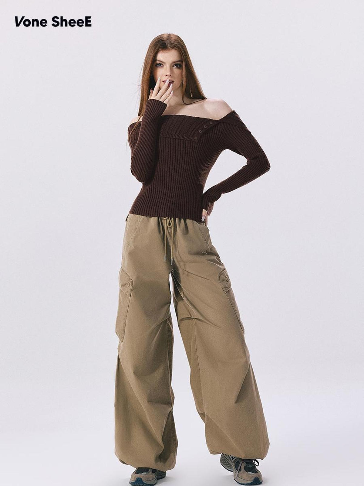 Vone SheeE Slim Fit Sweet Style Long Sleeve Solid Women&