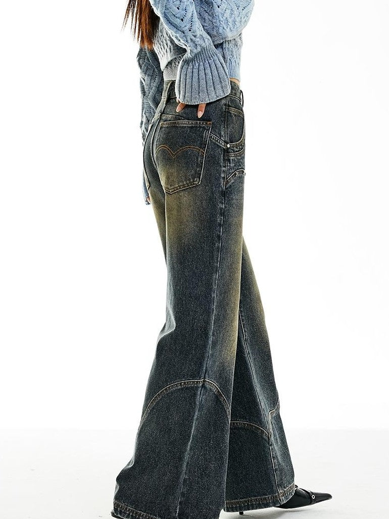 Vone SheeE Washed Ombre Distressed High Waist Loose Women&