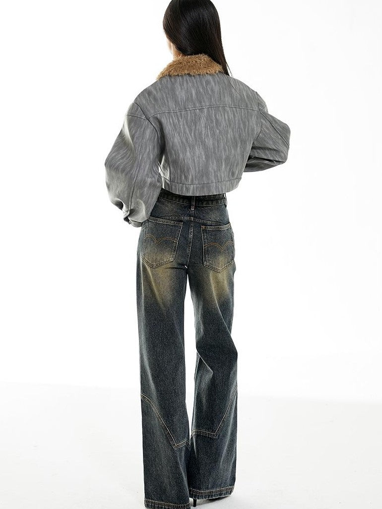Vone SheeE Washed Ombre Distressed High Waist Loose Women&