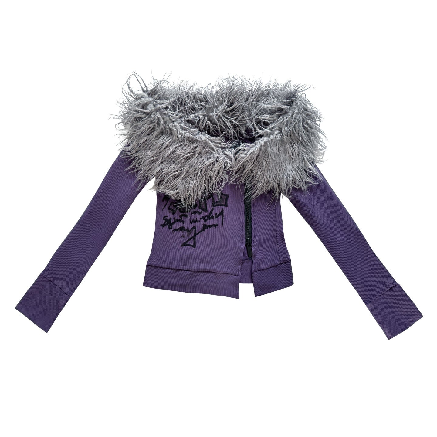 WSW_WUSHENWU_Fuzzy_Print_One_Shoulder_Slim_Women&