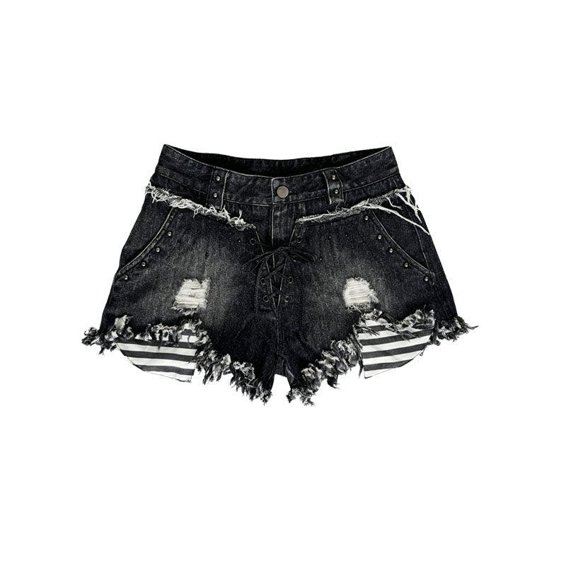 WSW_WUSHENWU_Punk_Distressed_Lace_Up_Frayed_Rhinestone_Women&