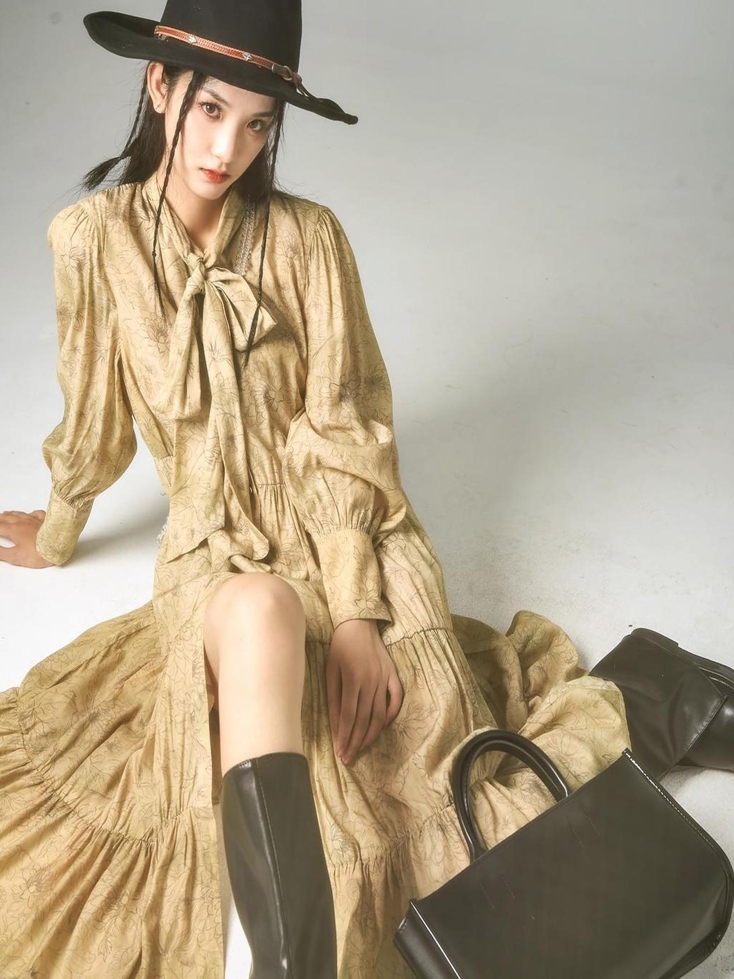 Sweet Mi Wabi Sabi Plant Dyed Loose Print Maxi Dress