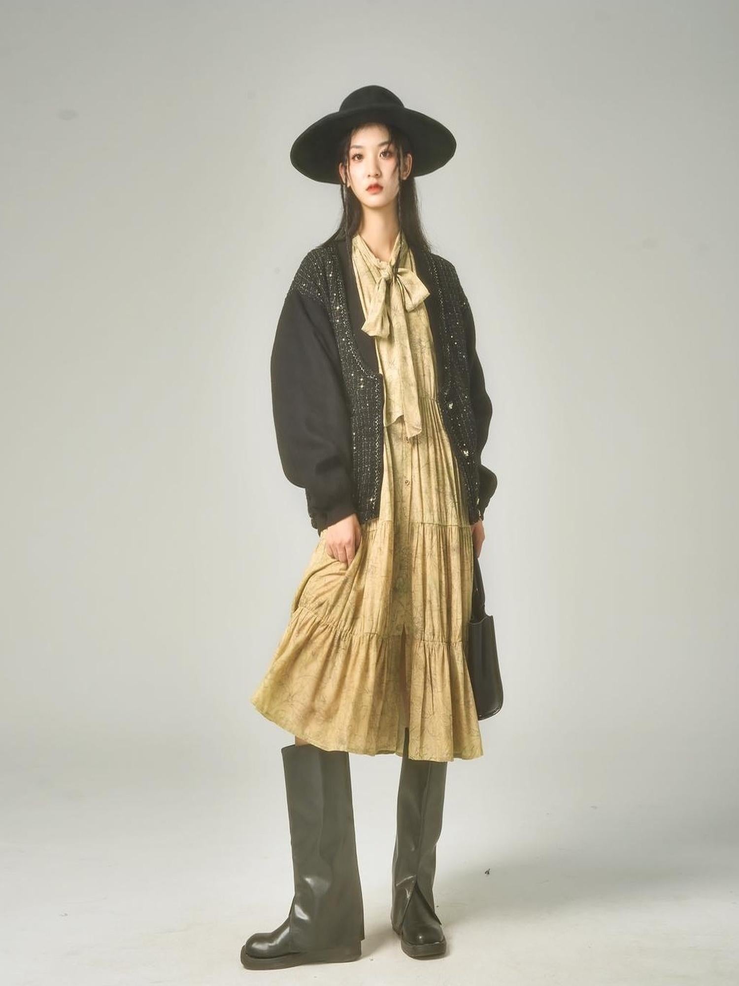 Sweet Mi Wabi Sabi Plant Dyed Loose Print Maxi Dress