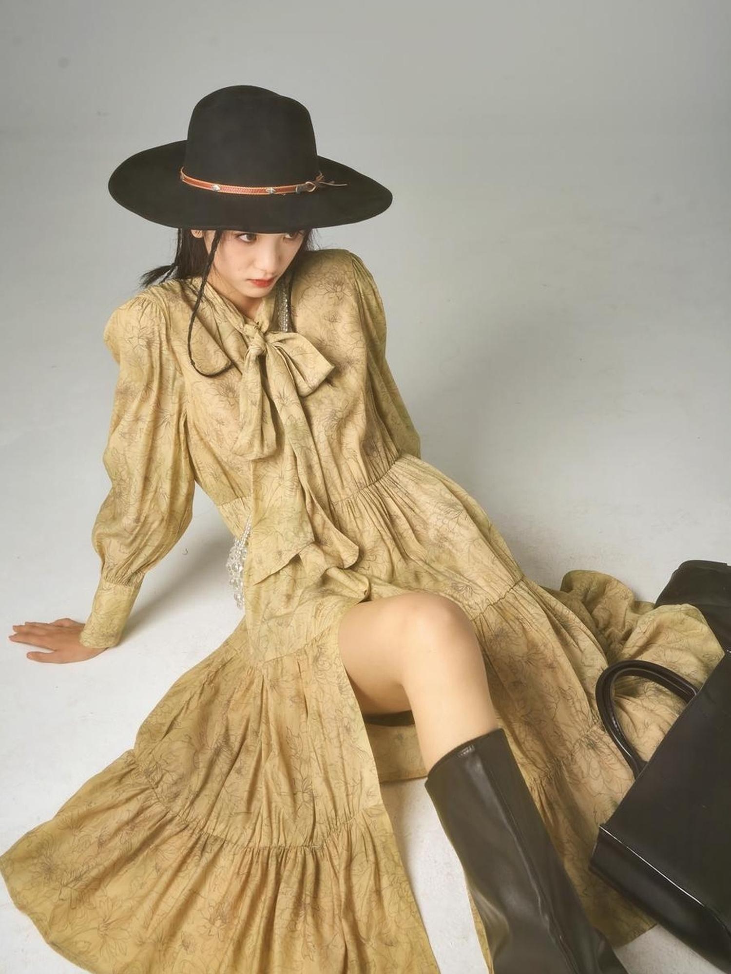 Sweet Mi Wabi Sabi Plant Dyed Loose Print Maxi Dress