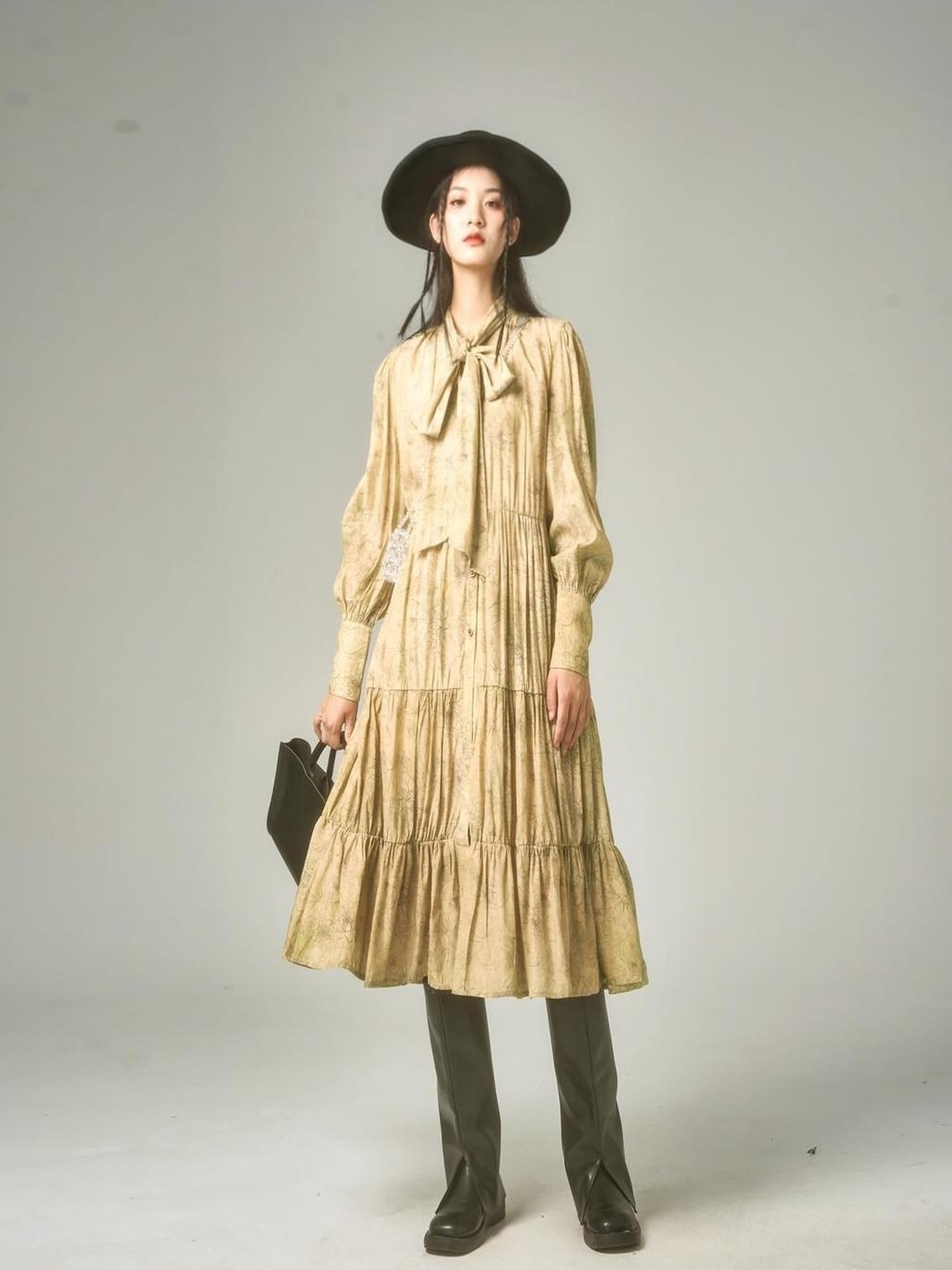 Sweet Mi Wabi Sabi Plant Dyed Loose Print Maxi Dress