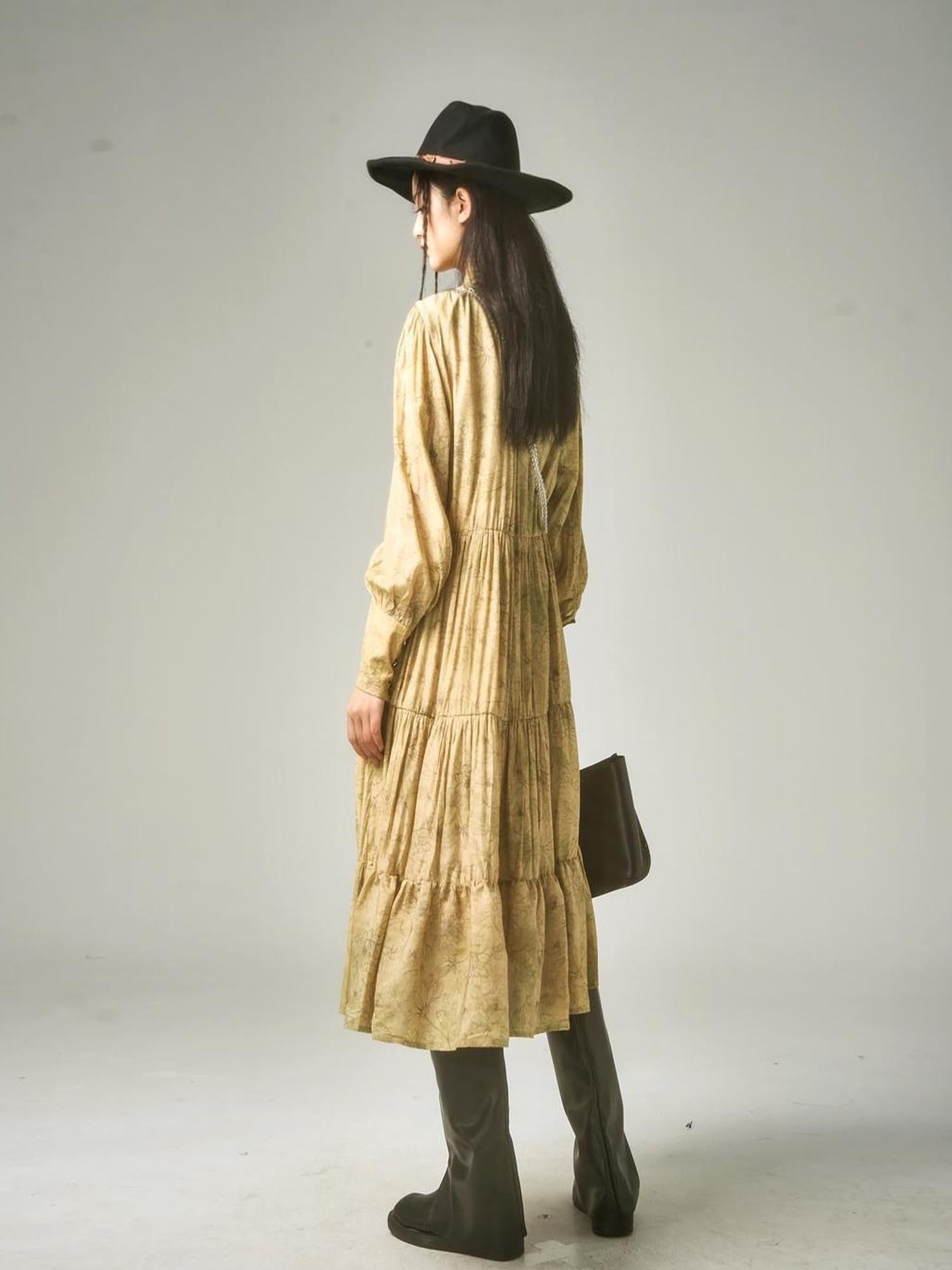 Sweet Mi Wabi Sabi Plant Dyed Loose Print Maxi Dress