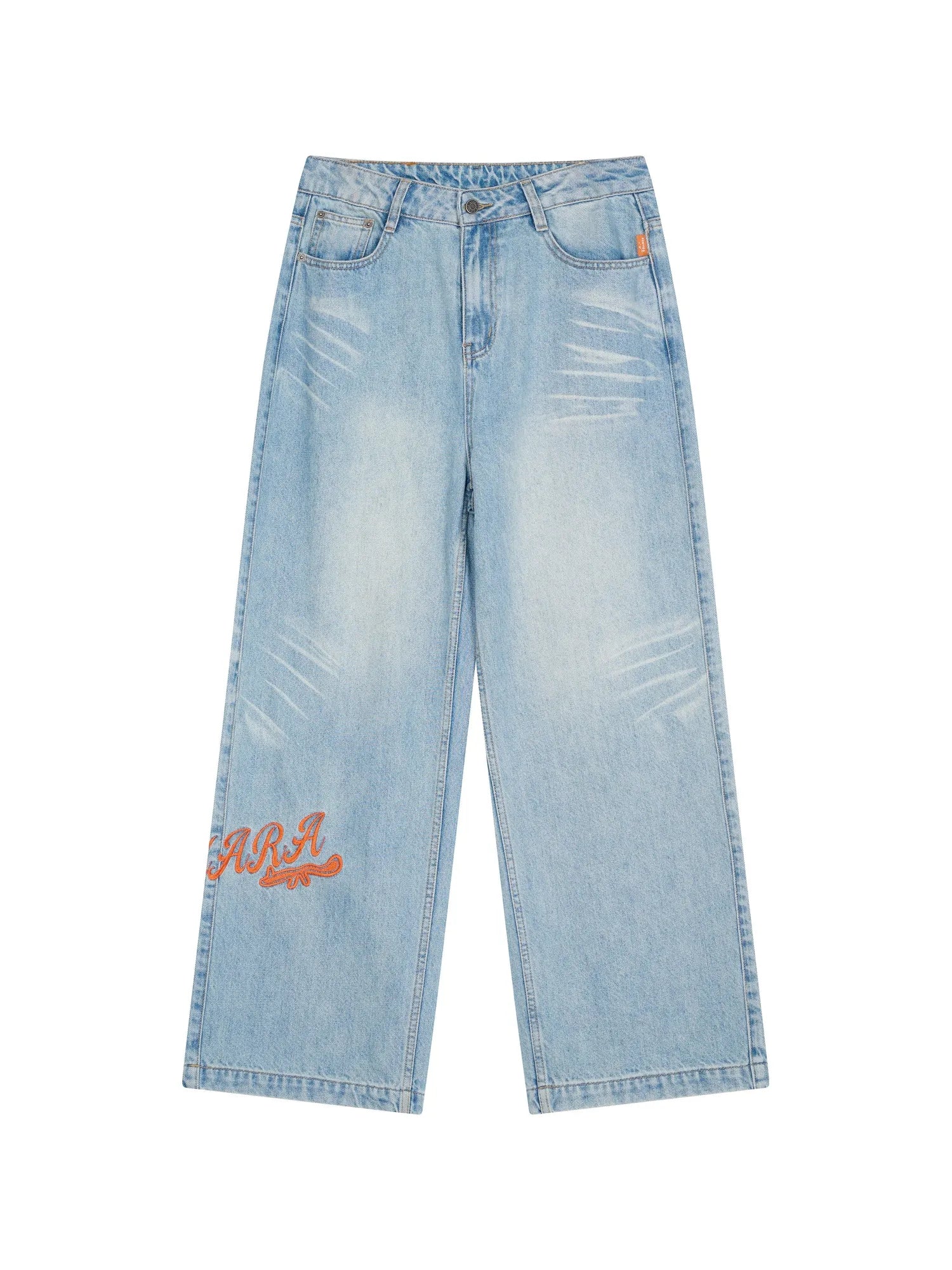 Iceland Summer Washed Denim Wide Leg Jeans