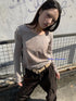 Tie Dye Print Wrap Detail Cropped Tee