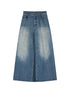 Vintage Washed Denim Kangaroo Skirt Pants
