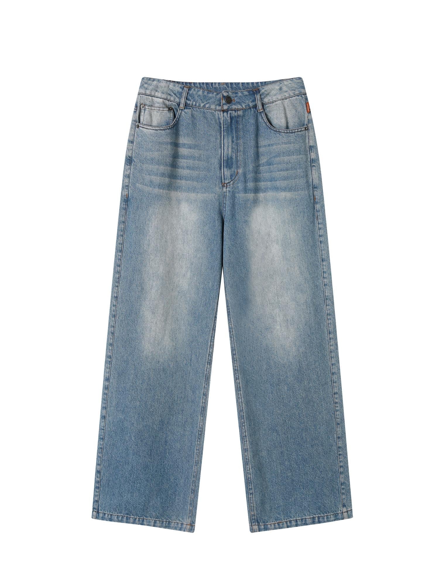Achihara Mint Cloud Washed Straight Jeans