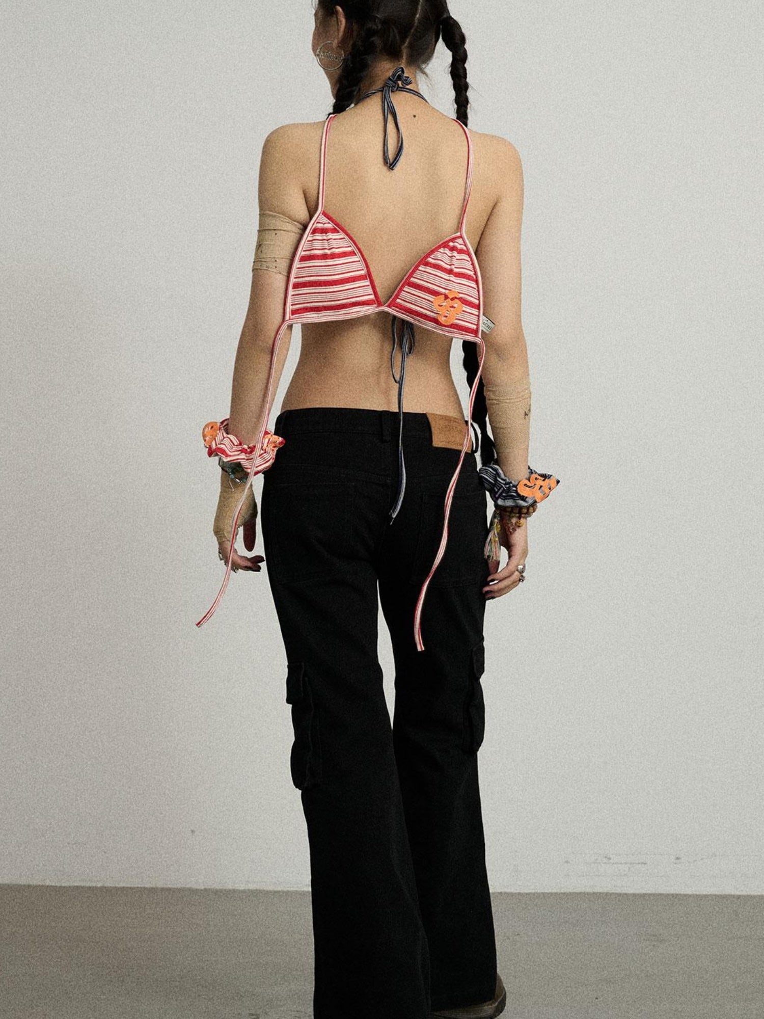 Achihara Watermelon Bikini Swimsuit For Beach Pool Hot Striped Bikini