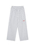 Polka Dot Wide Leg Trousers With Red Embroidery