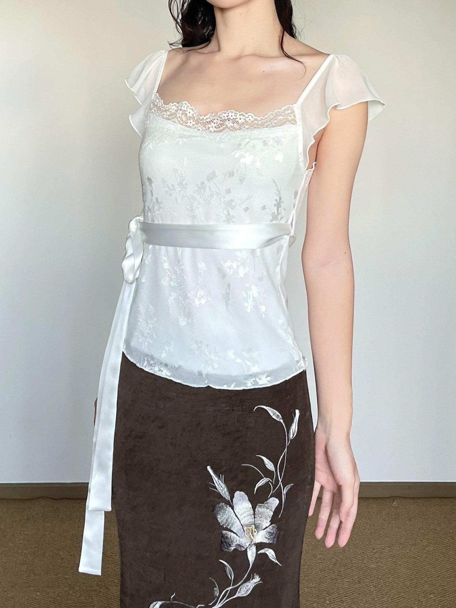 Wet Tail Lily Of The Valley Floral Print Women&