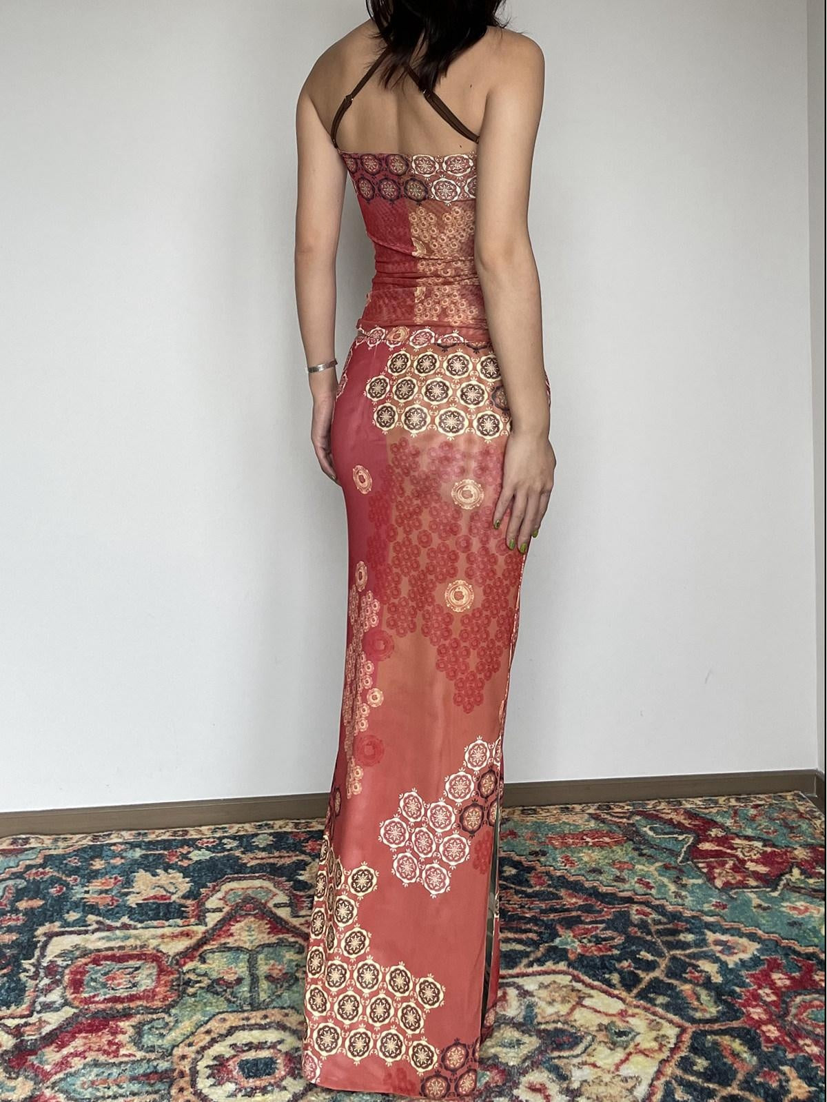 Wet Tail Reversible Cheongsam Printed Slim Mid Waist Mermaid Women Maxi Skirts