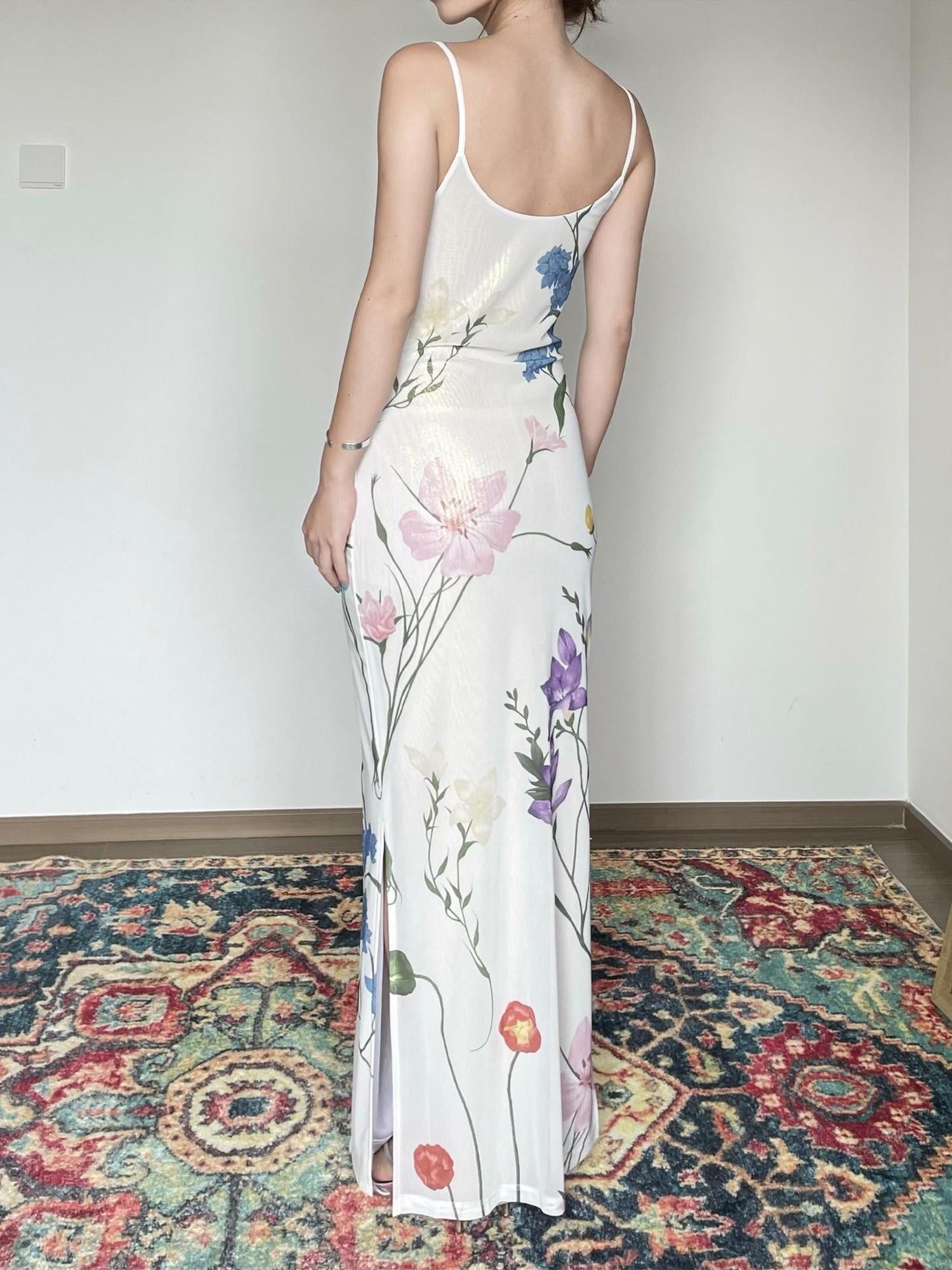 Wet Tail Slimming Elegant High Waist Floral Strappy Prom Cheongsam Bodycon Maxi Dresses