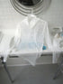 Layered White Mesh See Through Collared Long Sleeve Top