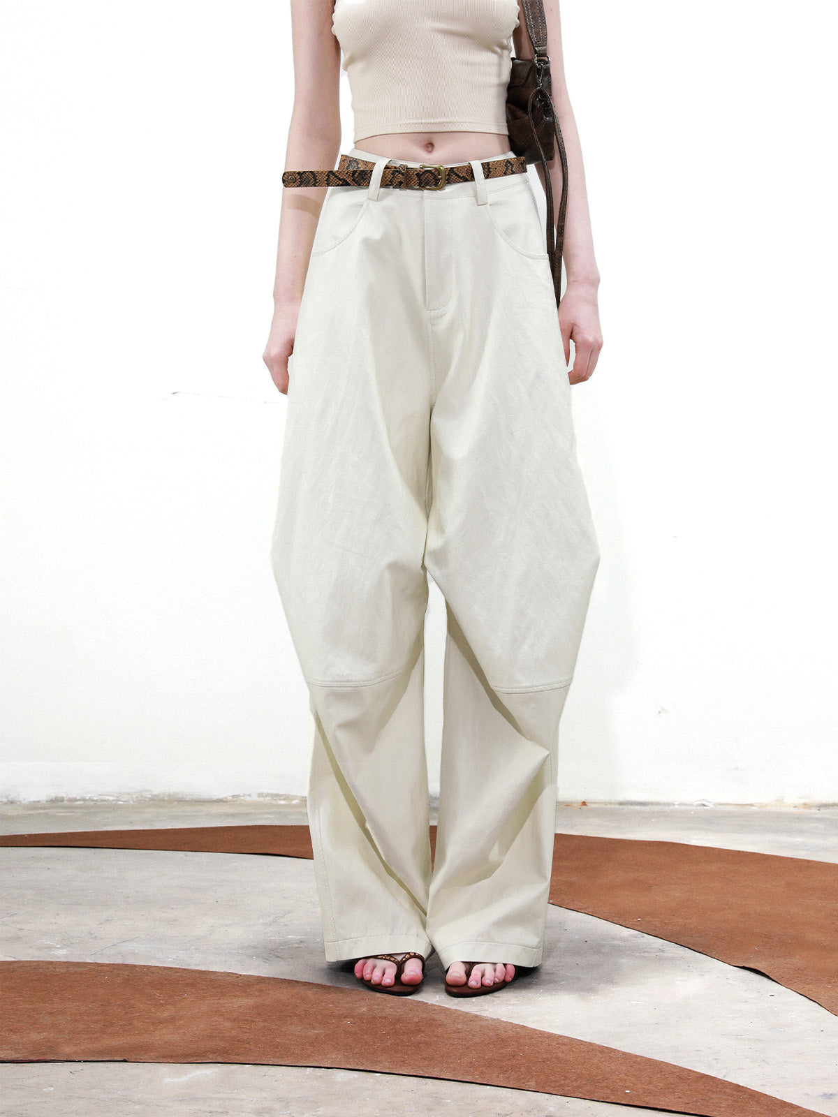 UpdateNN NORTH NODE Deconstructed Tapered PU Pants With Draping