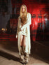 Distressed Knit Cardigan With Thermal Consideration