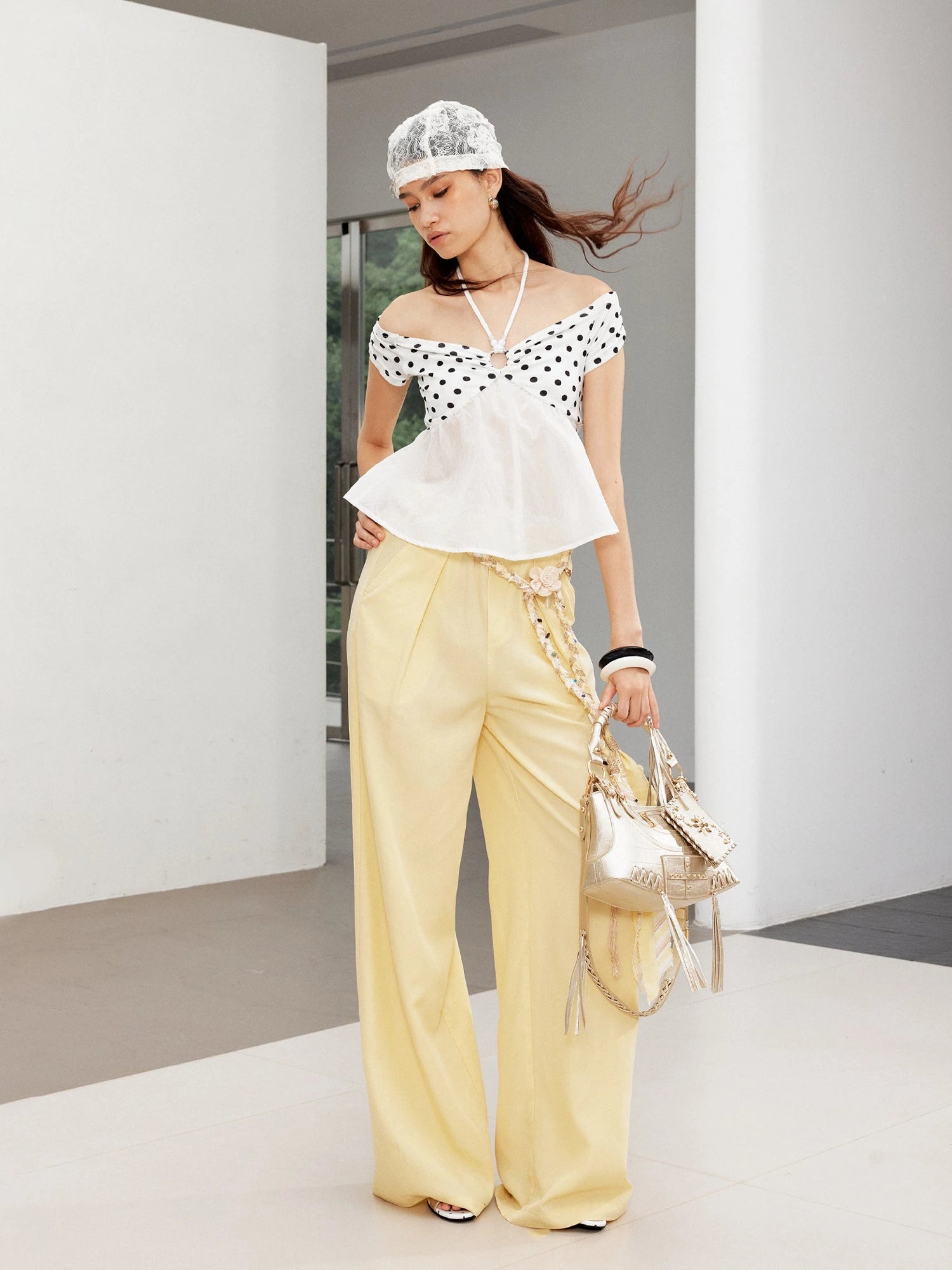 Sheer Leopard Print Off Shoulder Beaded Crop Top