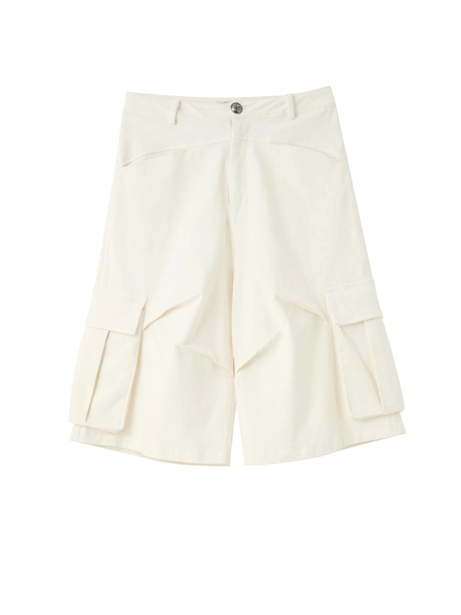 Stretch Cotton Cargo Capri Pants