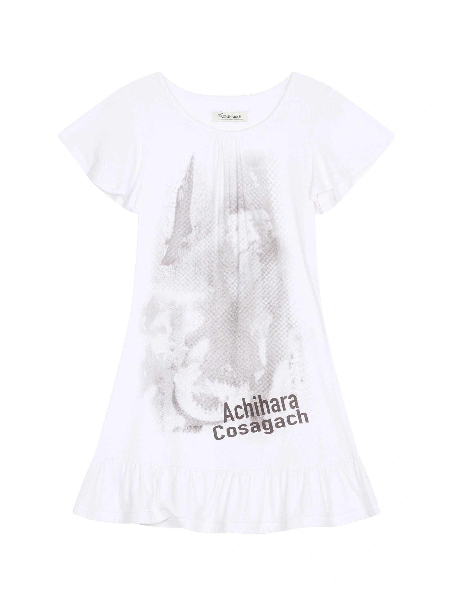 Summer Dream White Ruffle Hem T-shirt Dress