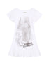Summer Dream White Ruffle Hem T-shirt Dress