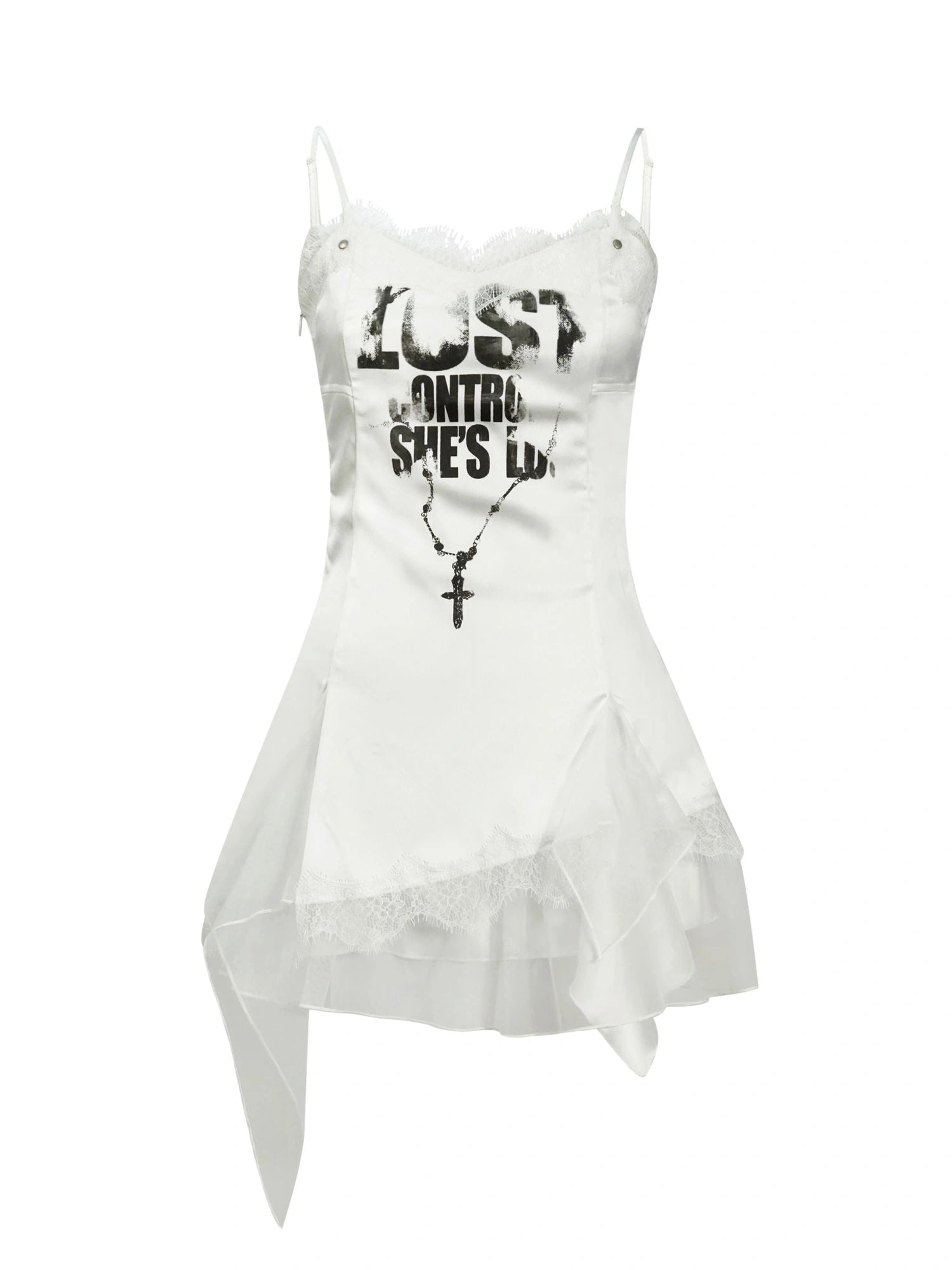 Chain Print Satin Slip Dress