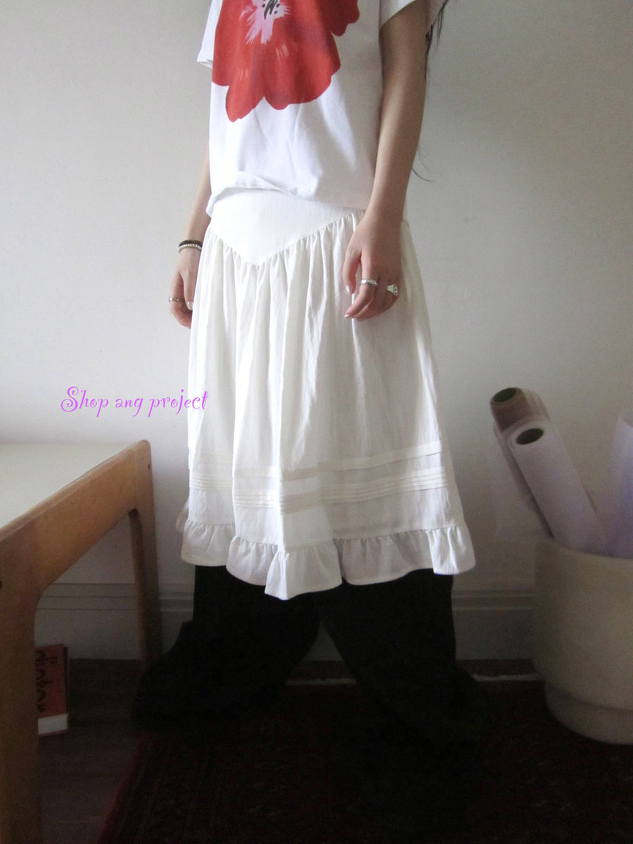 ang project Vintage Minimalist Pleated Midi Skirt